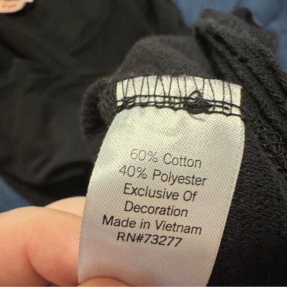 EVRI Black Relaxed Ruffled Short Sleeve T-Shirt - Picture 7 of 8